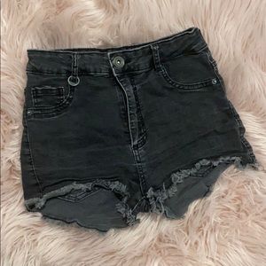 Bershka black denim shorts